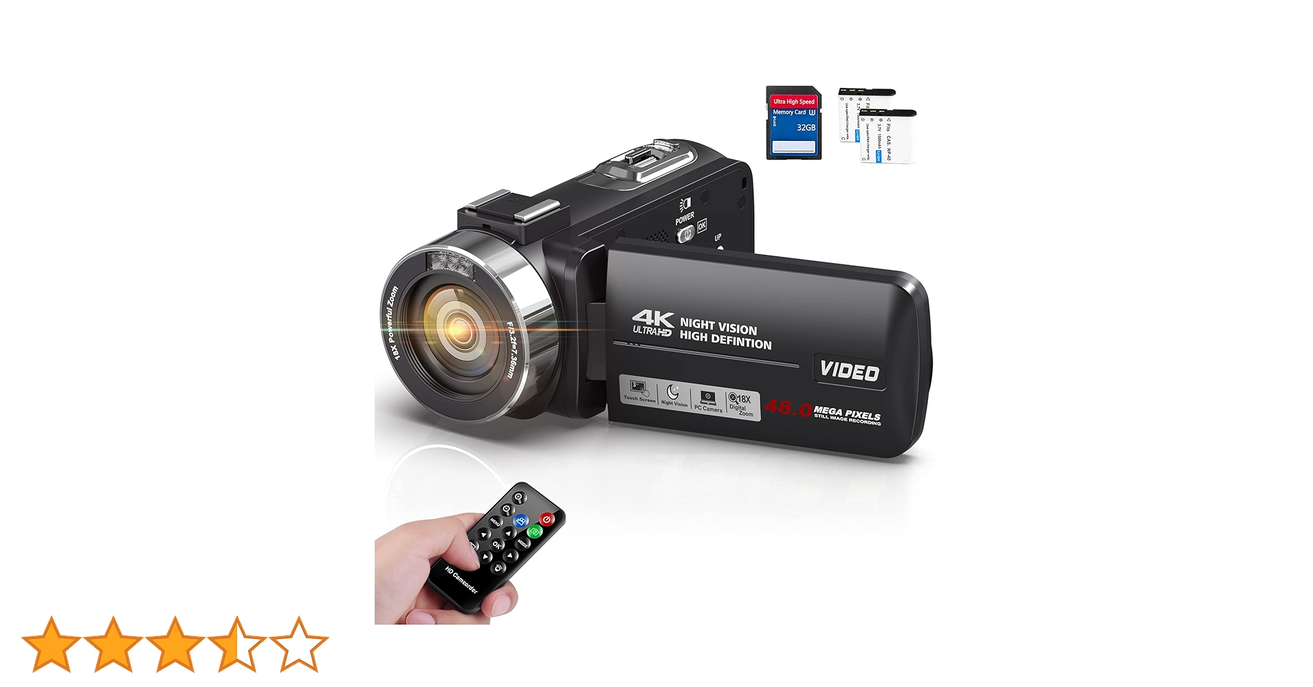 ✨ ビデオカメラ 4K 48MP 30FPS18X IRナイトビジョン付き Amazon | ビデオカメラ 4K 48MP 30FPS18Xデジタルズーム IRナイト